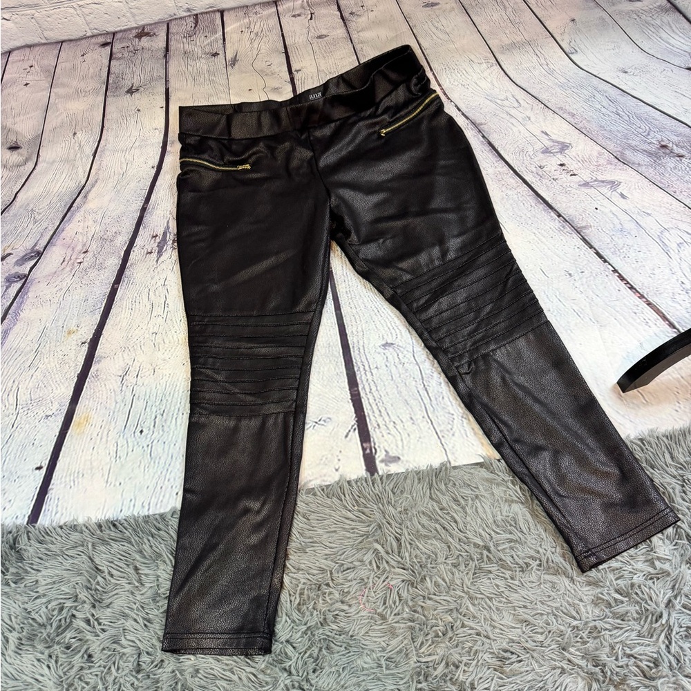a.n.a Black Faux Leather Jeggings